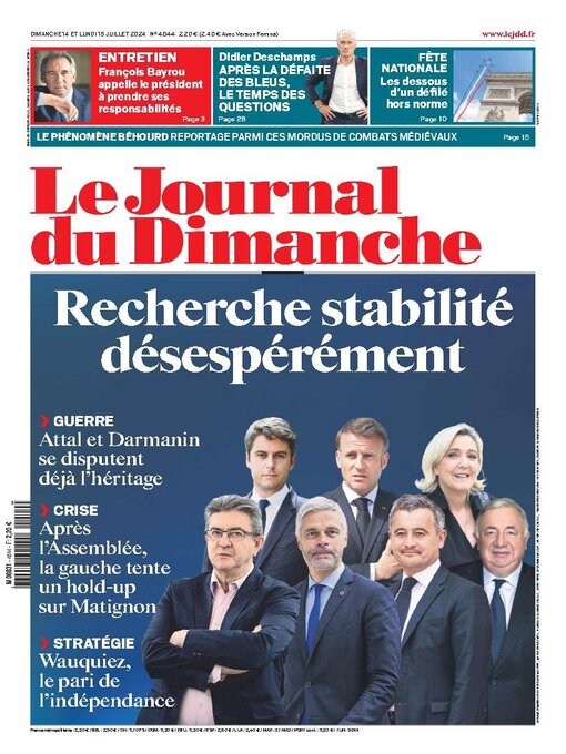 Title details for Le Journal du dimanche by Lagardere Media News - Available